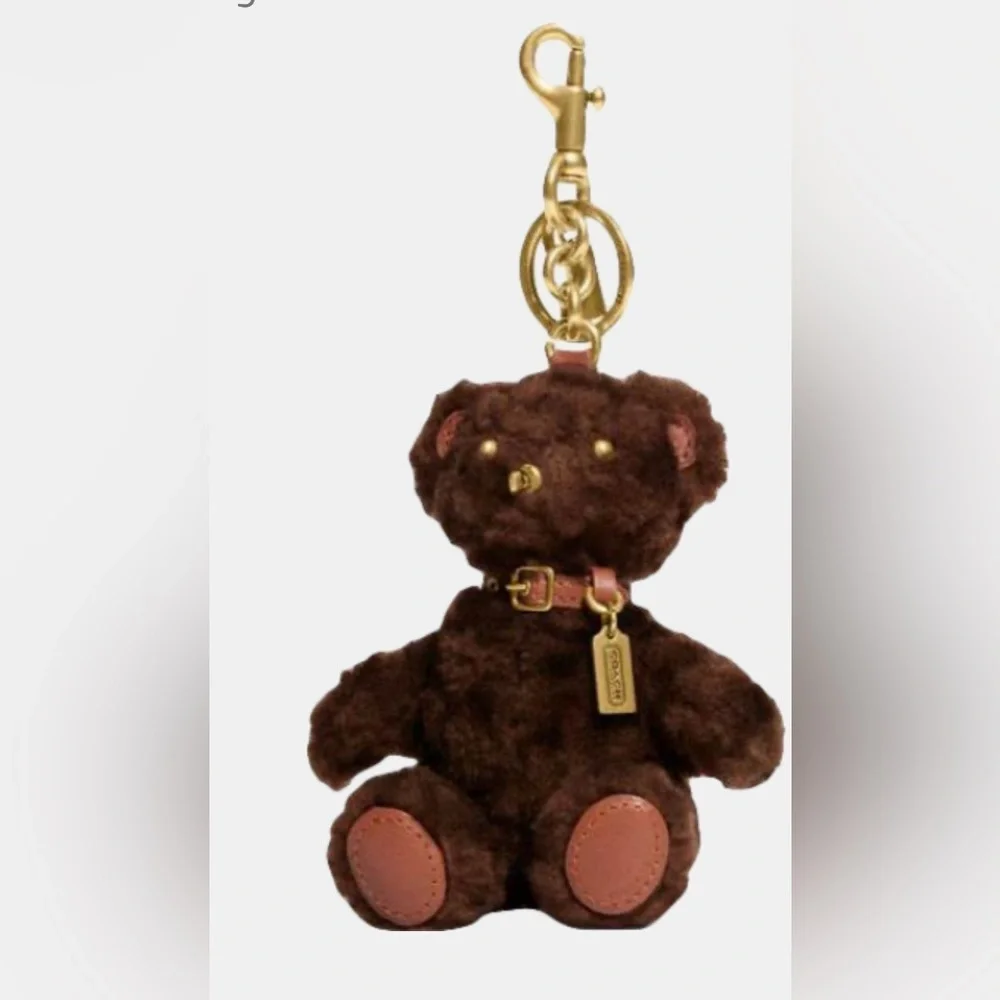 Coach Bear Bag Charm In Shearling